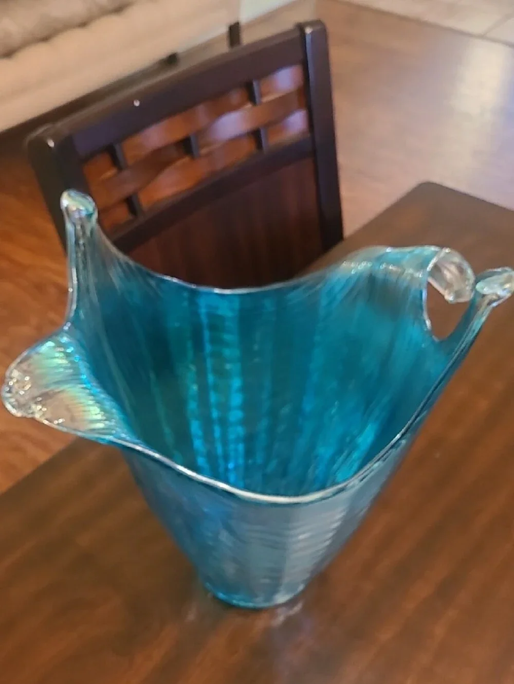 Blue Handblown Art Glass Vase